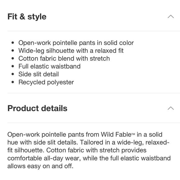 Wild Fable Dark Brown Leg Open Work Pants - Women's XS New - Picture 4 of 9